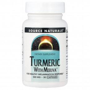 Source Naturals, куркума с Meriva®, 500 мг, 30 капсул - описание | фото