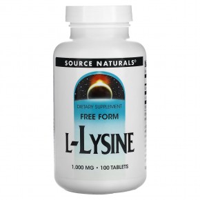 Source Naturals, L-лизин, 1000 мг, 100 таблеток - описание