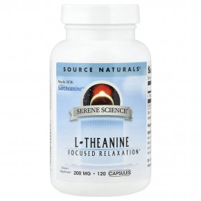 Source Naturals, L-теанин, 200 мг, 120 капсул - описание | фото