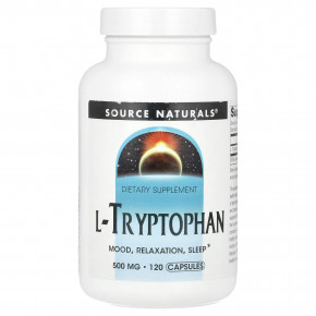 Source Naturals, L-триптофан, 500 мг, 120 капсул - описание | фото
