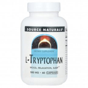 Source Naturals, L-триптофан, 500 мг, 60 капсул - описание