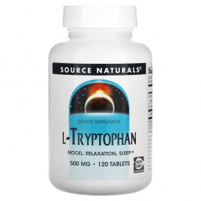 Source Naturals, L-триптофан, 500 мг, 120 таблеток - описание