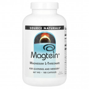 Source Naturals, Magtein®, L-треонат магния, 180 капсул - описание | фото