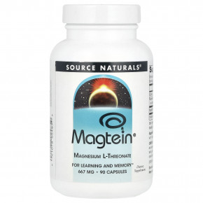 Source Naturals, Magtein®, L-треонат магния, 90 капсул - описание | фото