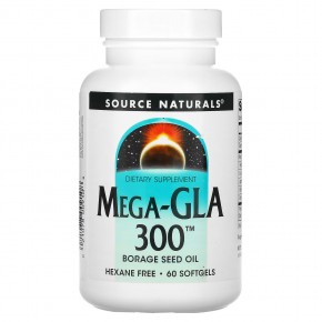 Source Naturals, Мега-GLA 300, 60 мягких капсул - описание