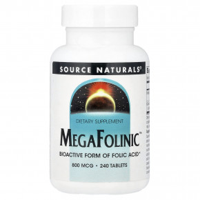 Source Naturals, MegaFolinic™, 800 мкг, 240 таблеток в Москве - eco-herb.ru | фото
