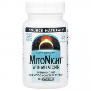Source Naturals, MitoNight™ с мелатонином, 30 капсул - описание | фото
