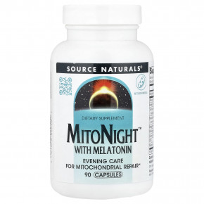 Source Naturals, MitoNight™ с мелатонином, 90 капсул - описание | фото