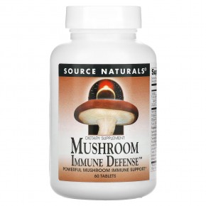 Source Naturals, Mushroom Immune Defense, комплекс из 16 грибов, 60 таблеток - описание | фото