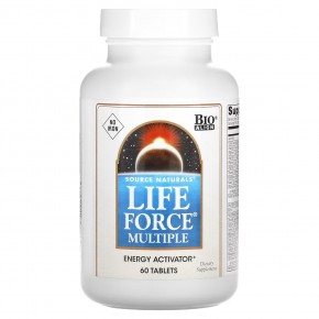 Source Naturals, Мультивитамин  Life Force, не содержит железо, 60 таблеток - описание