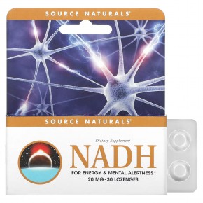 Source Naturals, NADH, 20 мг, 30 сублингвальных таблеток в Москве - eco-herb.ru | фото