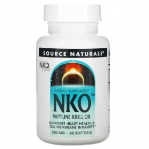 Source Naturals, NKO, крилевый жир Neptune, 500 мг, 60 мягких желатиновых капсул в Москве - eco-herb.ru | фото