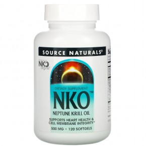Source Naturals, NKO, Neptune Krill Oil, 500 мг, 120 капсул - описание