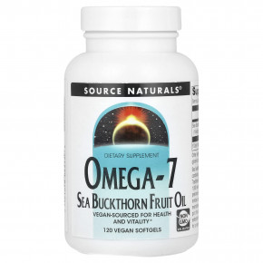 Source Naturals, Omega-7, облепиховое масло, 120 веганских капсул - описание