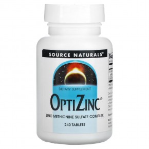 Source Naturals, OptiZinc, цинк, 240 таблеток - описание