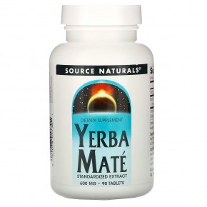 Source Naturals, Парагвайский чай (мате), 600 мг, 90 таблеток - описание