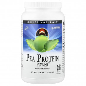Source Naturals, Pea Protein Power™, гороховый протеин, 907,18 г (32 унции) - описание | фото