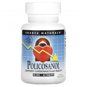 Source Naturals, Поликосанол, 20 мг, 60 таблеток в Москве - eco-herb.ru | фото