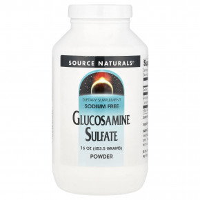 Source Naturals, Порошок сульфата глюкозамина, без натрия, 453,5 г (16 унций) в Москве - eco-herb.ru | фото