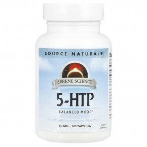 Source Naturals, Serene Science®, 5-HTP, 100 мг, 60 капсул (50 мг на капсулу) в Москве - eco-herb.ru | фото