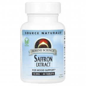 Source Naturals, Serene Science®, экстракт шафрана, 15 мг, 60 таблеток - описание | фото