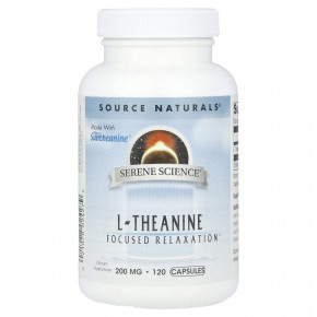 Source Naturals, Serene Science®, L-теанин, 200 мг, 120 капсул - описание | фото