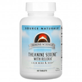 Source Naturals, Serene Science, Theanine Seren, теанин с комплексом Relora, 60 таблеток - описание