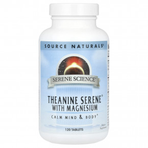 Source Naturals, Serene Science®, Theanine Serene® с магнием, 120 таблеток - описание | фото