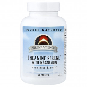 Source Naturals, Serene Science®, Theanine Serene® с магнием, 60 таблеток - описание | фото