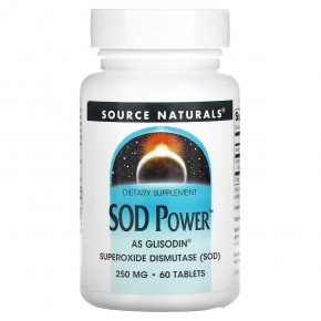 Source Naturals, SOD Power, 250 мг, 60 таблеток - описание | фото