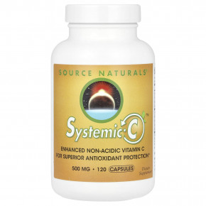 Source Naturals, Systemic C ™, 1000 мг, 120 капсул (500 мг на капсулу) в Москве - eco-herb.ru | фото