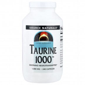 Source Naturals, Taurine 1000™, таурин, 1000 мг, 240 капсул - описание | фото