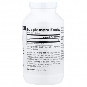 Source Naturals, Taurine 1000™, таурин, 1000 мг, 240 капсул в Москве - eco-herb.ru | фото