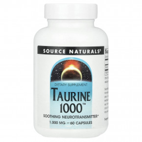 Source Naturals, Таурин 1000 ™, 1000 мг, 60 капсул - описание | фото