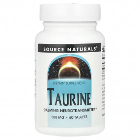 Source Naturals, Таурин, 500 мг, 60 таблеток - описание