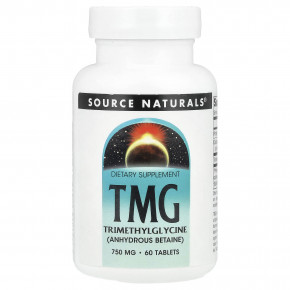 Source Naturals, TMG, 750 мг, 60 таблеток - описание