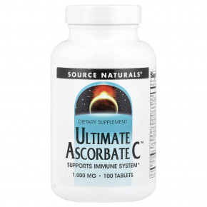 Source Naturals, Ultimate Ascorbate C™, 100 таблеток - описание | фото