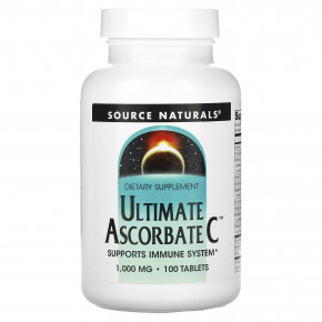 Source Naturals, Ultimate Ascorbate C, 1000 мг, 100 таблеток в Москве - eco-herb.ru | фото