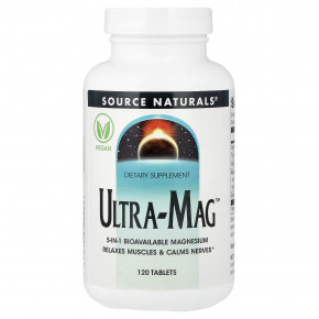 Source Naturals, Ultra-Mag™, комплекс магния,120 таблеток - описание | фото