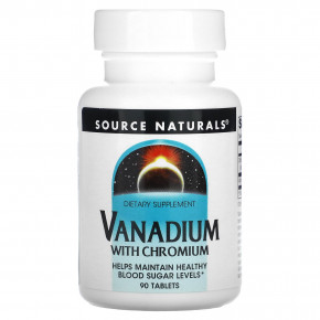 Source Naturals, ванадий с хромом, 90 таблеток - описание