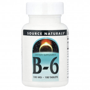 Source Naturals, Витамин B6, 100 таблеток - описание