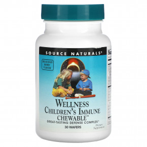 Source Naturals, Wellness Children's Immune Chewable™, со вкусом ягод, 30 жевательных таблеток - описание | фото