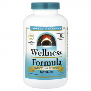 Source Naturals, Wellness Formula®, улучшенная поддержка иммунитета, 180 таблеток - описание | фото