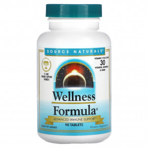 Source Naturals, Wellness Formula, улучшенная поддержка иммунитета, 90 таблеток - описание | фото