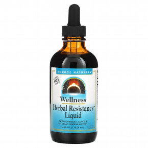 Source Naturals, Wellness Herbal Resistance Liquid ™, без спирта, 118,28 мл (4 жидк. Унции) - описание