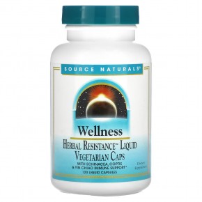 Source Naturals, Wellness Herbal Resistance Liquid, 120 жидких капсул в Москве - eco-herb.ru | фото