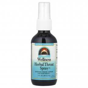 Source Naturals, Wellness, Herbal Throat Spray™, 59,14 мл (2 жидк. унции) в Москве - eco-herb.ru | фото
