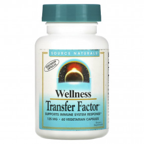 Source Naturals, Wellness Transfer Factor, 125 мг, 60 вегетарианских капсул - описание | фото