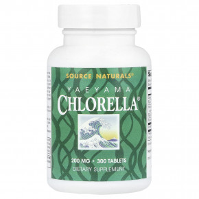 Source Naturals, Yaeyama Chlorella®, 200 мг, 300 таблеток (20 мг в каждой таблетке) - описание | фото