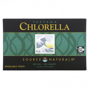 Source Naturals, Yaeyama Chlorella®, многоразовый пакетик, 200 мг, 300 таблеток (20 мг в каждой таблетке) в Москве - eco-herb.ru | фото